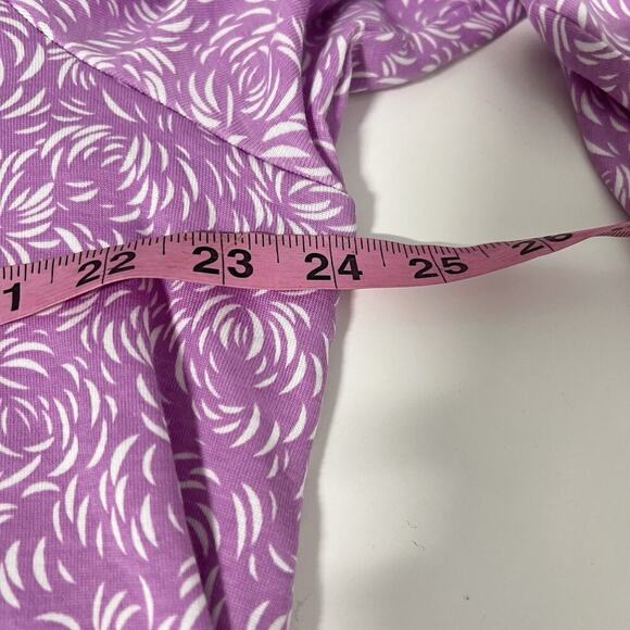 Chico's Womens Top 4 20/22 Lavender Scoop Neck 3/4 Sleeves Swirl 100% Pima Cotto - Picture 8 of 10